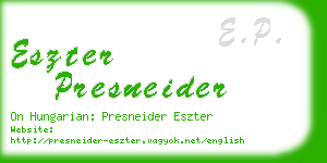 eszter presneider business card